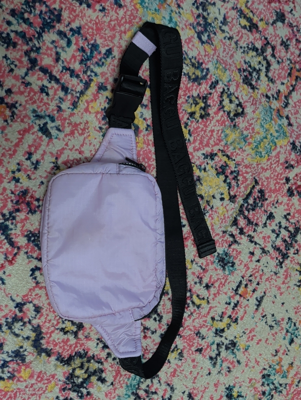 BAGGU Lavender Travel Sling Bag with Black Strap